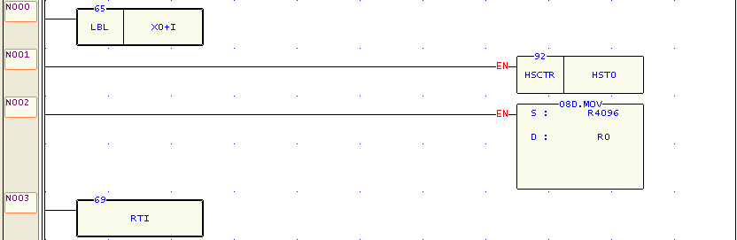 Para obtener el tiempo que ha permanecido activa la entrada (X0), necesitamos calcular la diferencia entre el valor de (CV) en el instante del flanco positivo y el valor del mismo al producirse el flanco negativo.