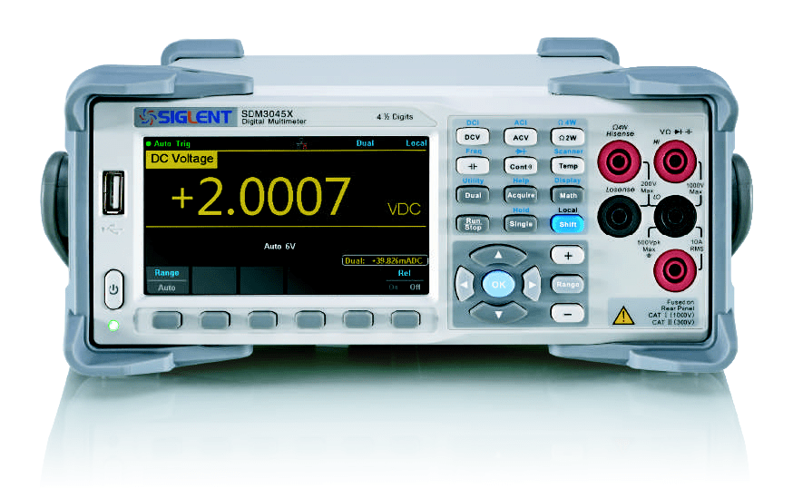 Multimetro 4 1/2 digitos; velocidad de medicion: 150rdgs/s ; display 4.3" (480 * 272) color verdadero TFT-LCD